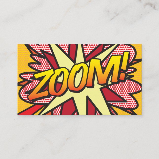 Modern Rolig Typografisk Serietidning ZOOM Visitkort (Framsida)