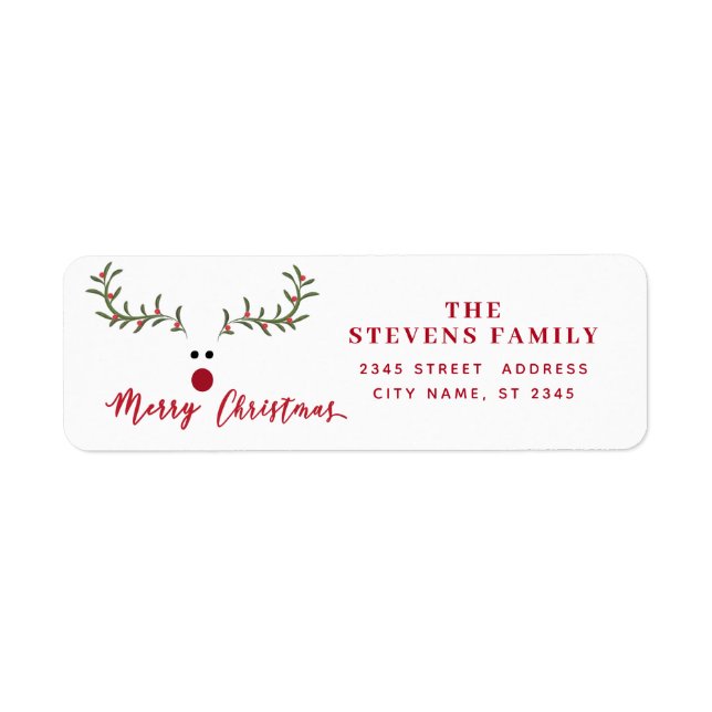 Modern roliga, mystiskt renskript God jul Returadress Etikett (Framsidan)