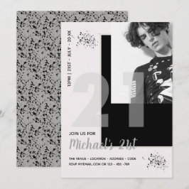 Modern Roligt 21:a | PHOTO Male-inbjudan på födels Inbjudningar