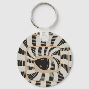 Modern Roligt-Abstrakt - stripe-orm Snake Älskar Nyckelring