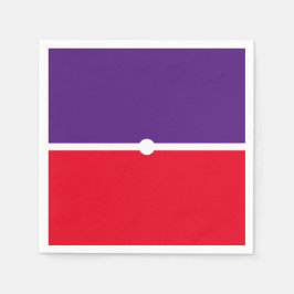 Modern Roligt Bright Red Lila Banded Färg Blocks Pappersservett