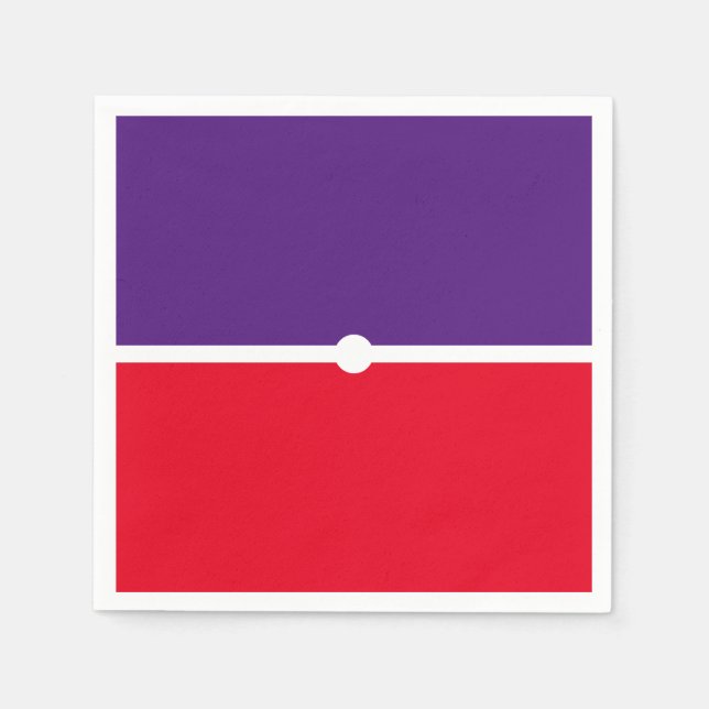 Modern Roligt Bright Red Lila Banded Färg Blocks Pappersservett (Framsidan)