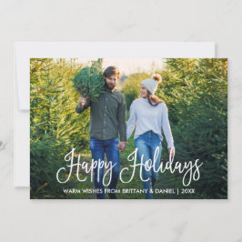 Modern Roligt Calligraphy Couple Photo Julkort