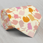 Modern Roligt Cat Mönster Rosa Orange Slips<br><div class="desc">Roligt modern kattunge mönster i rosa och orange på krämbakgrund. Originalkonst av Nic Squirrell. Perfekt för djur älskare.</div>