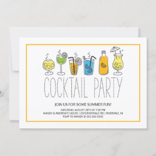 Modern Roligt Cocktail Party Inbjudningar