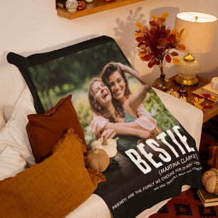 Modern Roligt Cute BESTIE Definition Photo Gift Fleecefilt