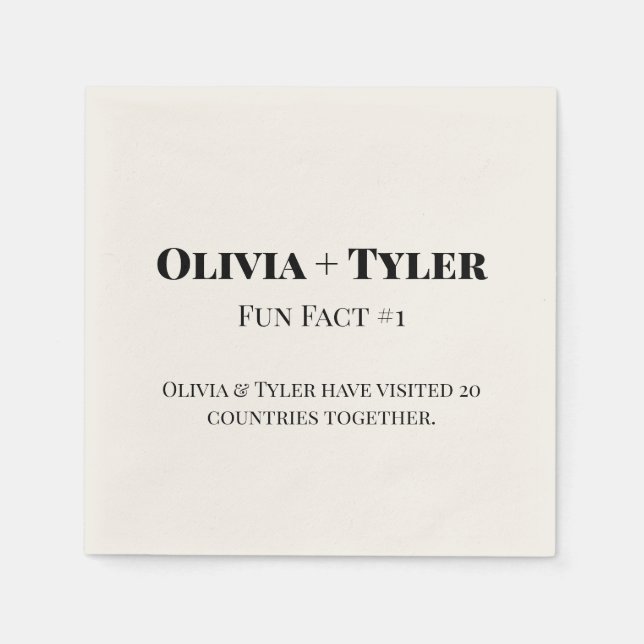 Modern Roligt Fact bröllop Reception Cocktail Napk Pappersservett (Framsidan)