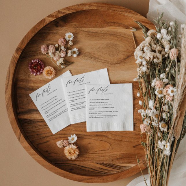 Modern Roligt Facts Bröllop Napkins Pappersservett (Skapare uppladdad)