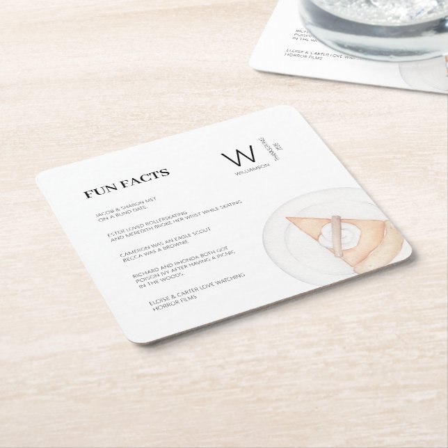 Modern Roligt Facts Initial Pumpkin Paj Thanksgivi Underlägg Papper Kvadrat (Vinklad)