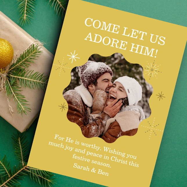 Modern Roligt Festive Faith Photo Säsonhälsningars Julkort (Skapare uppladdad)