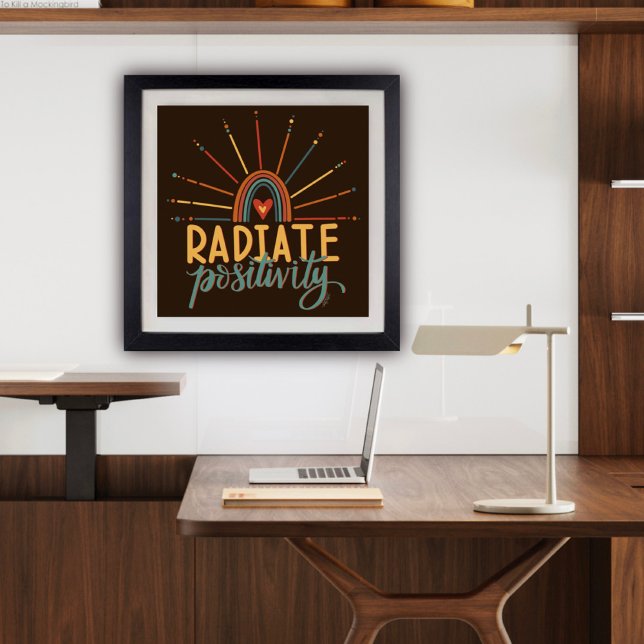 Modern Roligt för raditivitetsoffertstimulans Poster (Radiate positivity poster by Inspirivity)