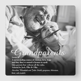 Modern Roligt Grandparent Definition Photo Fyrkantig Klocka