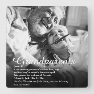 Modern Roligt Grandparent Definition Photo Fyrkantig Klocka