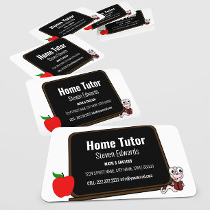 Modern Roligt Home Tutor Chalk Board Visitkort