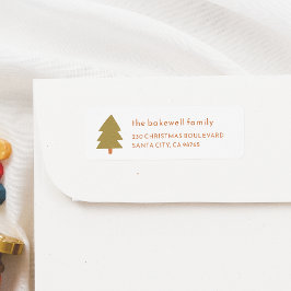 Modern Roligt Julgran enkel Returadress Etikett