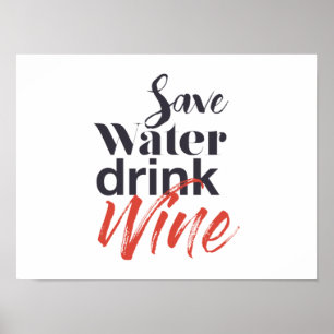 Modern, roligt, kreativ, roligt Spara Vatten Drink Poster
