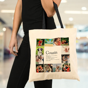 Modern Roligt Photo Collage Cousin Definition Tygkasse