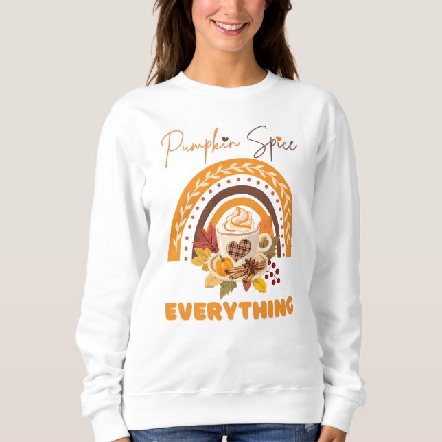 Modern Roligt Pumpkin Spice Allt börjar dricka T Shirt (Framsida)