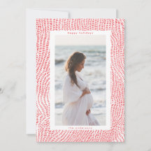 Modern Roligt Red White Lycklig-julfoto Gräns