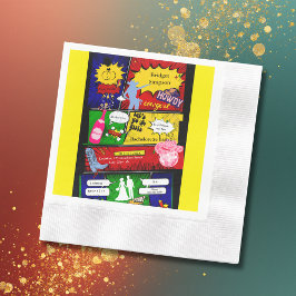 Modern roligt retro tecknad bachelorette cowgirl pappersservett