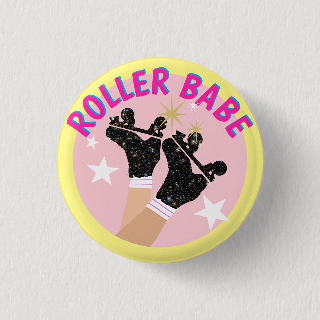 Modern Roller Babe Skater Derby Skating Gift Knapp (Framsida)