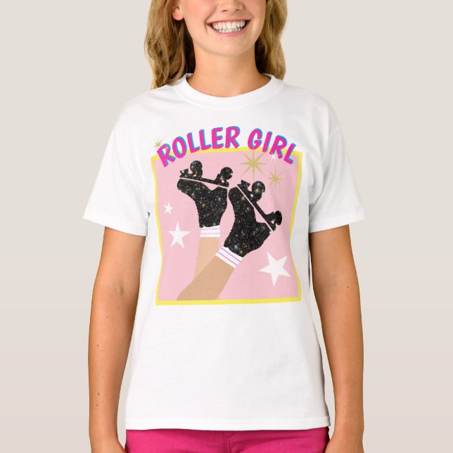 Modern Roller Girl Skater Derby Skating Gift T Shirt (Framsida)