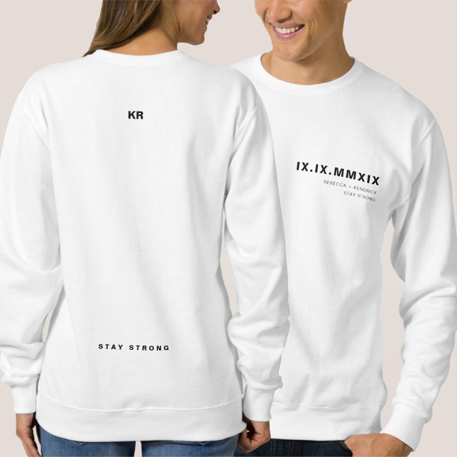 Modern Roman Numerals-årsdag Monogram par Lång Ärmad Tröja (Skapare uppladdad)