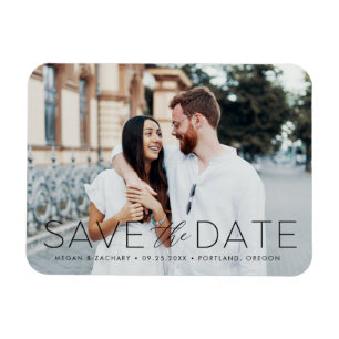 Modern Romance Svart Overlay Save the Date Foto Magnet