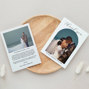 Modern Romantic Black Script 2 Photo Arch Bröllop Tack Kort
