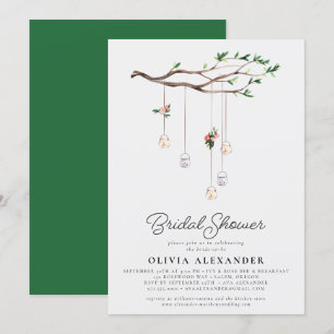Modern Romantic Flowers Ljus Möhippa Inbjudningar