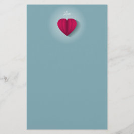 Modern Romantic Heart Kärlek Brevpapper