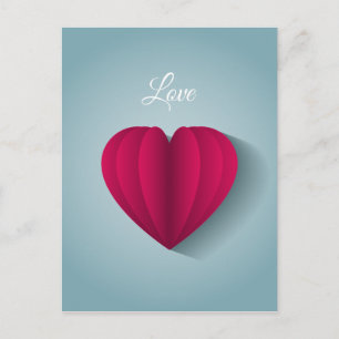 Modern Romantic Heart Kärlek Vykort