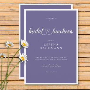 Modern Romantic Minimal Lavender Möhippa Luncheon Inbjudningar