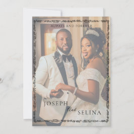 Modern Romantic Minimalist Full Photo Wedding Inbjudningar