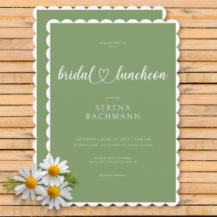 Modern Romantic Minimum Sage Grönt Möhippa Luncheo Inbjudningar