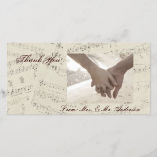 Modern Romantic Musik noter Music Bröllop Tack Kort