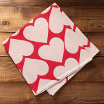 Modern Romantic Red & Rosa Hearts Mönster Kökshandduk<br><div class="desc">Modern Romantic Red & Rosa Hearts Mönster</div>