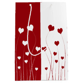 Modern Romantic Red White Kärlek Hearts