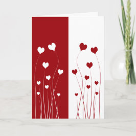 Modern Romantic Red White Kärlek Hearts Card Kort
