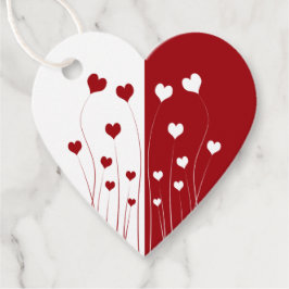 Modern Romantic Red White Kärlek Hearts Gåvor Etiketter