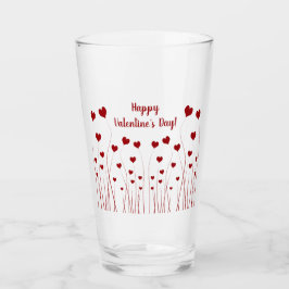 Modern Romantic Red White Kärlek Hearts Glaskopp
