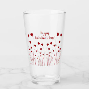 Modern Romantic Red White Kärlek Hearts Glaskopp