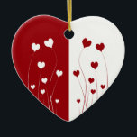 Modern Romantic Red White Kärlek Hearts Julgransprydnad Keramik<br><div class="desc">En modern och underbar design med växande blomsterhjärtan i minimalistiska röda och vita tvåtonsfärger. Perfektens gåva till älskare,  till en glad Alla hjärtans dag eller något annat underbart specialtillfälle.</div>
