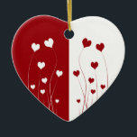Modern Romantic Red White Kärlek Hearts Julgransprydnad Keramik<br><div class="desc">En modern och underbar design med växande blomsterhjärtan i minimalistiska röda och vita tvåtonsfärger. Perfektens gåva till älskare,  till en glad Alla hjärtans dag eller något annat underbart specialtillfälle.</div>