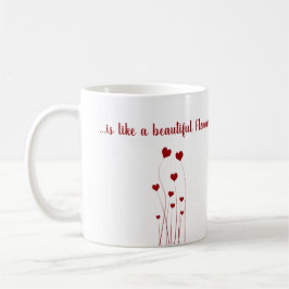 Modern Romantic Red White Kärlek Hearts Kaffemugg