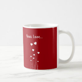 Modern Romantic Red White Kärlek Hearts Kaffemugg