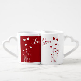 Modern Romantic Red White Kärlek Hearts Parmuggar