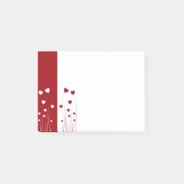 Modern Romantic Red White Kärlek Hearts Post-it Block