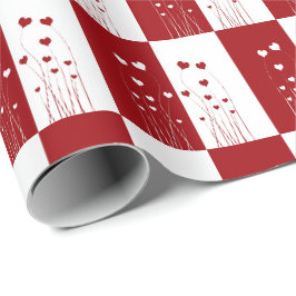 Modern Romantic Red White Kärlek Hearts Presentpapper