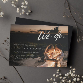 Modern Romantic We Do Photo Wedding Invitation Inbjudningar